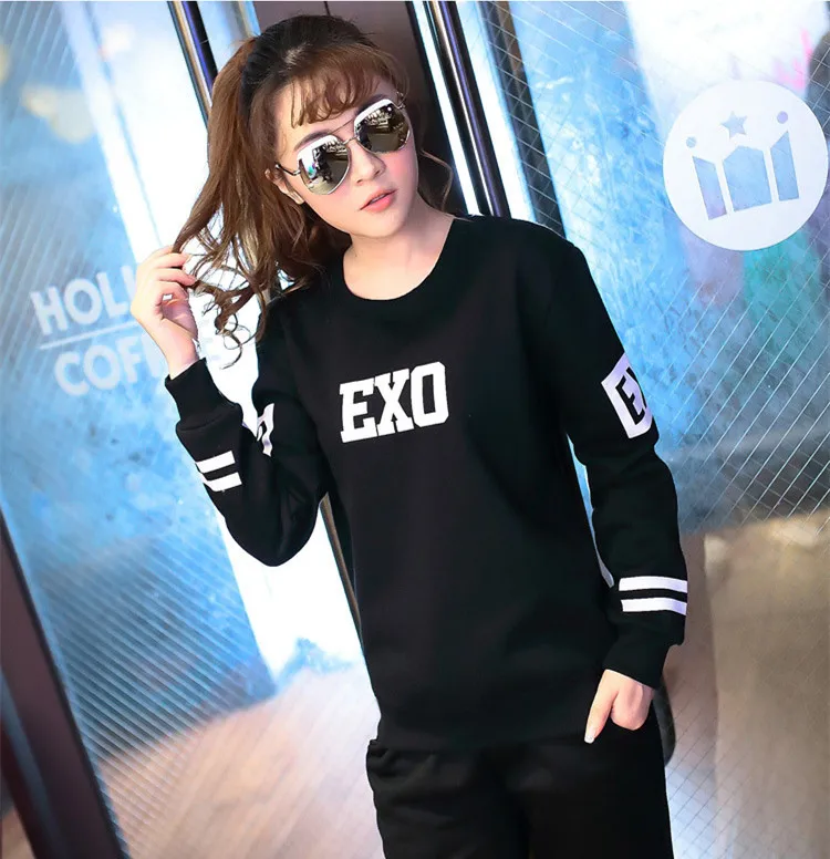KPOP 2016 новинка EXO planet 2 sbs collective Personal Толстовка с длинным рукавом черная k pop куртка