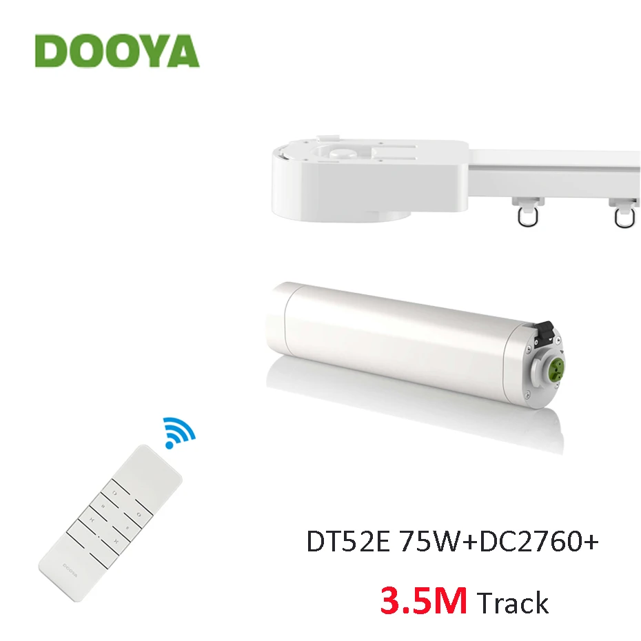 Dooya Super Silent система рельсов для штор DT52E 75 Вт + 3 5 м или менее трек DC2760 RF433 пульт
