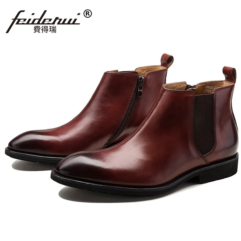 Ботинки челси мужские с острым носком модные роскошные брендовые ботинки для