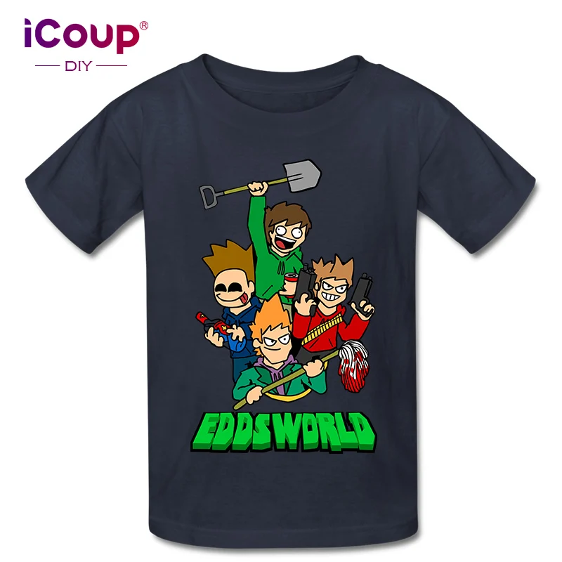 ICoup дети Eddsworld Crash Zoom Wiki 100% хлопок с коротким рукавом | Мужская одежда