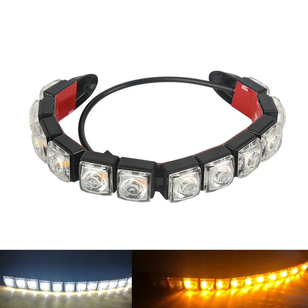 2 шт. 12LED автомобильный COB светодиодный противотуманный светильник Гибкая DRL