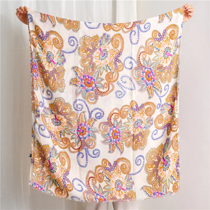 Новинка 2019 хлопковые винтажные шарфы с бахромой и принтом пейсли шаль трендовая