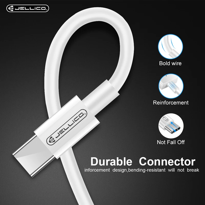 Jellico usb type-C кабель для samsung Galaxy S9 S8 Note 8 кабель передачи данных для быстрой зарядки для Xiaomi Mi 5 Oneplus 6 usb type-C кабель