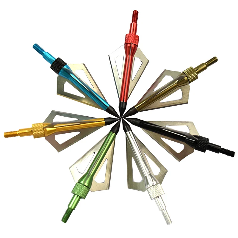 

100pcs 100Grain Archery Broadhead Arrowhead Points 3 Blades for Carbon Fiberglass Aluminum Arrows Bolt Head Hunting Wholesale