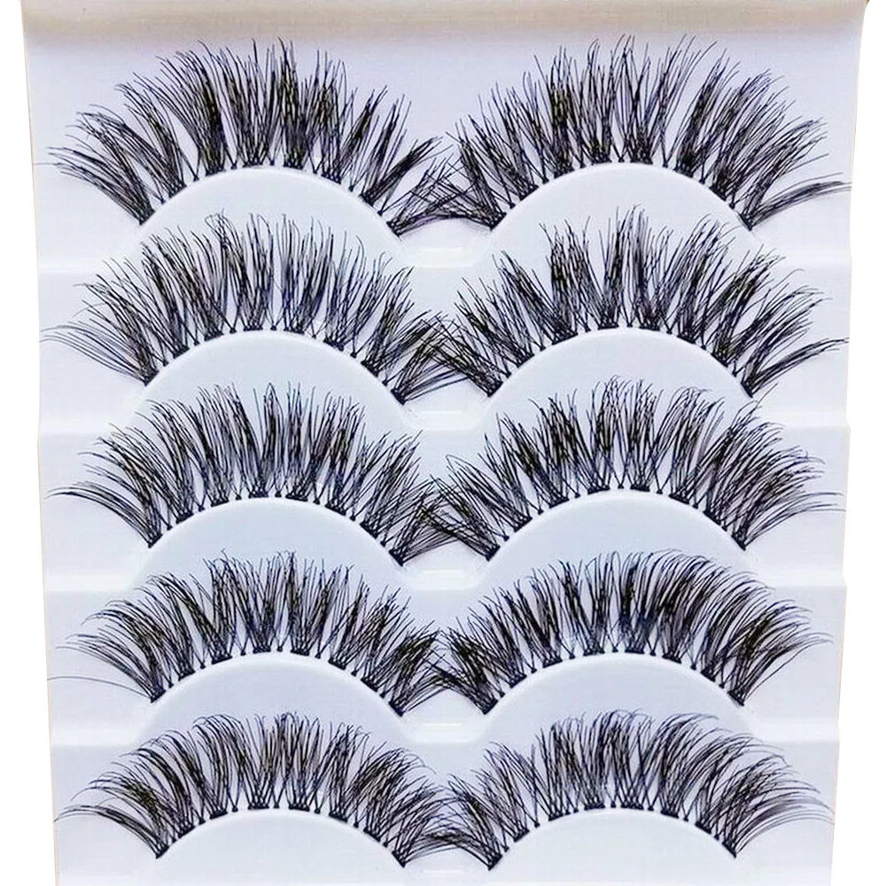 New 5 Pairs False Eyelashes Makeup Handmade Natural Long Eyelash Extension Exquisite Fake Beauty Drop Shipping | Красота и здоровье