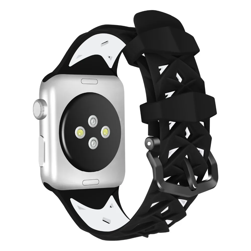 Мягкий силиконовый сменный ремешок для часов Apple Watch Series 1 2 3 4 38 мм 42 крутой браслет