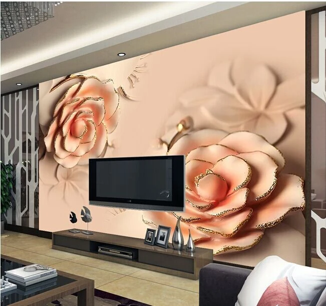 

8d Papel mural wallpaper for TV Background 3d photo mural wall paper rose Flower murals 3d wall murals