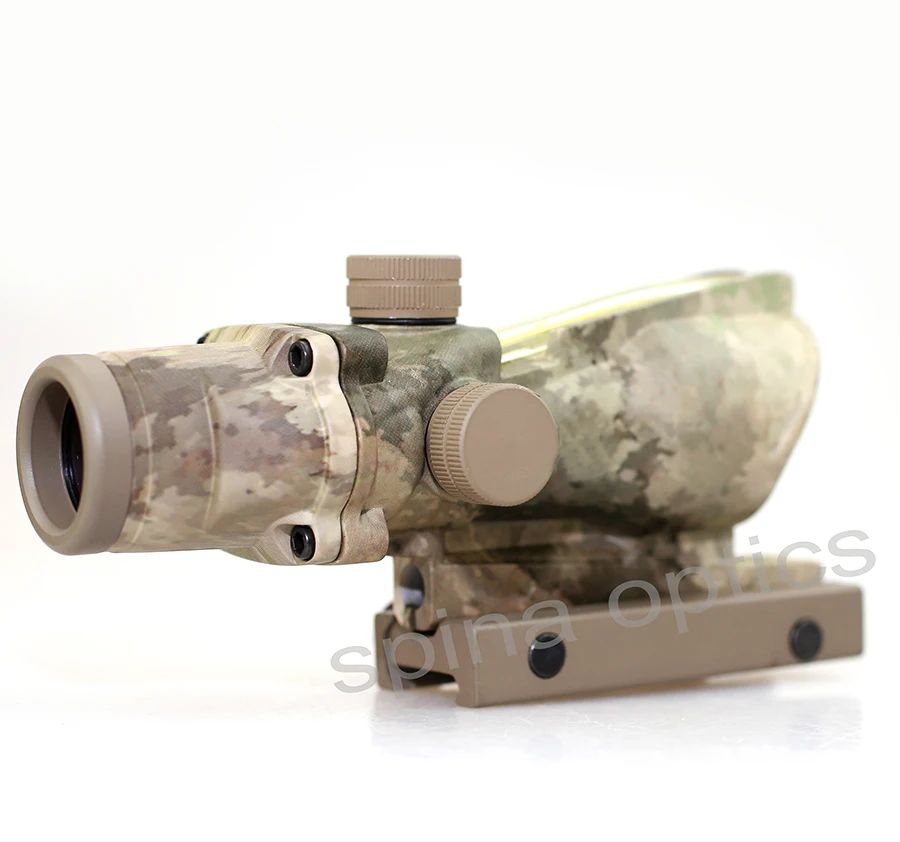 Охотничий прицел Тактический ACOG 4X32 источник из настоящего волокна красный с