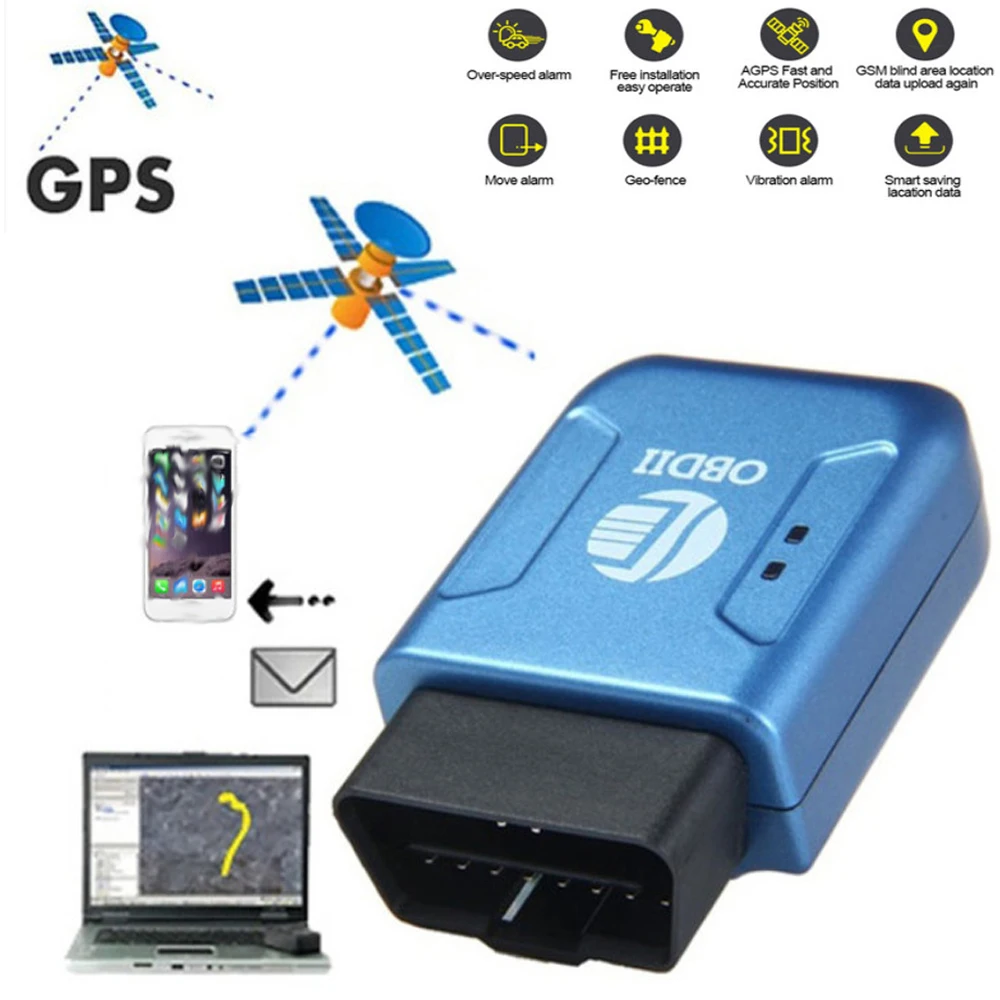 TK206 OBD2 Автомобильный Gps трекер в режиме реального времени автомобилей автомобиля