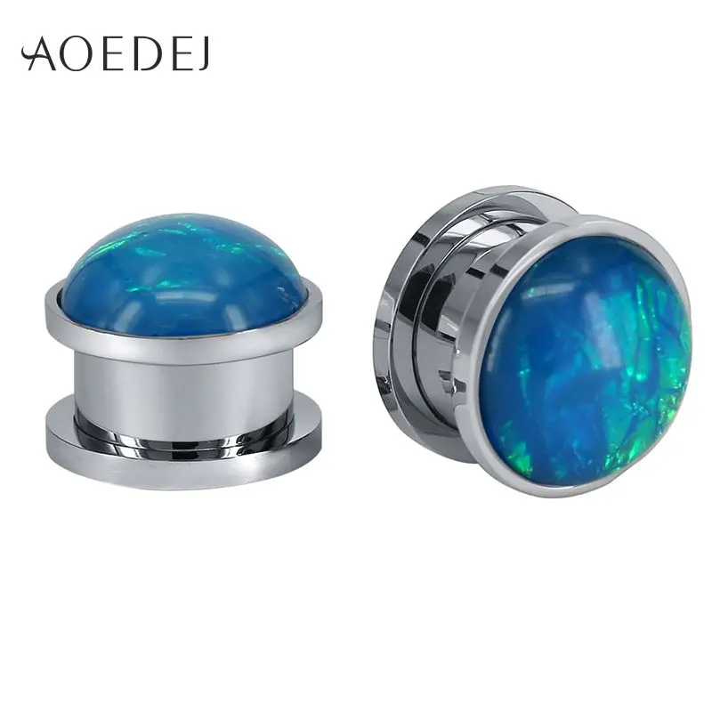 Style 3 AOEDEJ 2 шт./лот нержавеющая сталь штекер и туннель ювелирные изделия смолы мякоть туннель 10 мм Dilataciones ореха пирсинг туннели пирсинга - Окраска металла: Style 3