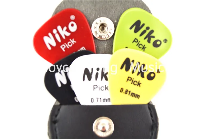 Черный кожаный держатель для гитары + 5 шт. медиаторов Niko Бесплатная доставка|leather