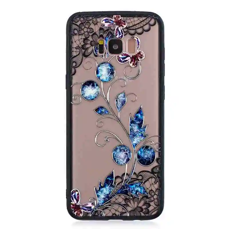Для Samsung S8 edge 3D рельефный кружевной Цветочный чехол для телефона с бесплатными