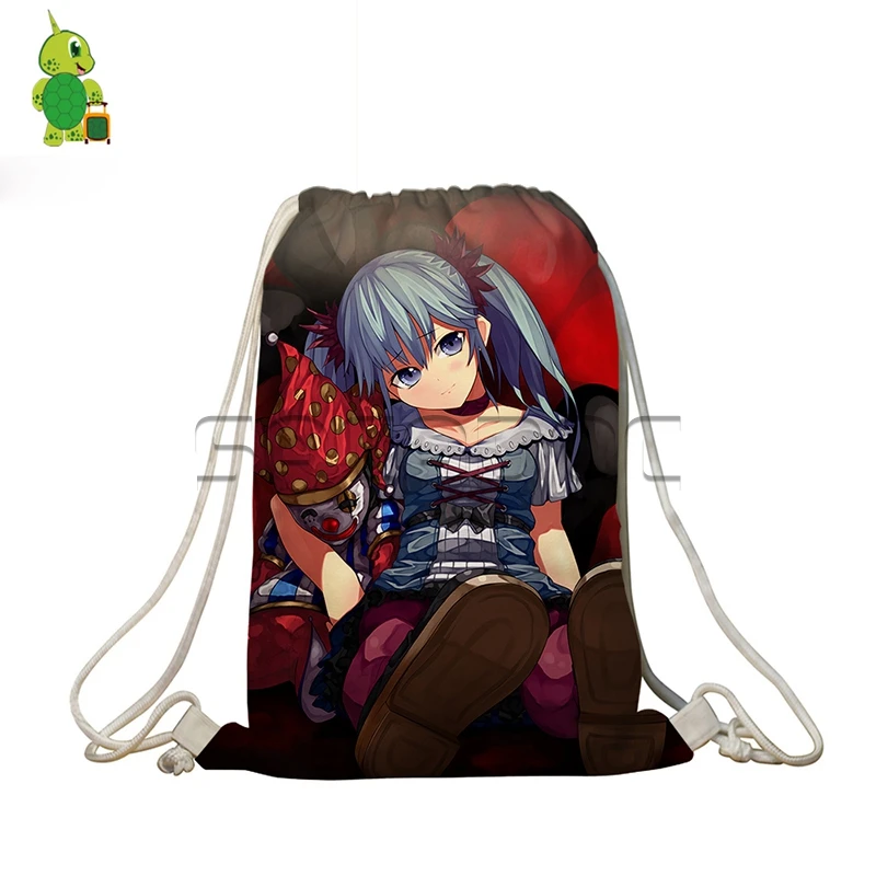 Аниме VOCALOID Hatsune Miku мешок с кулиской с принтом для женщин и мужчин повседневные дорожные сумки на плечо для мальчиков и девочек Мультяшные сумки для хранения книг - Цвет: 10