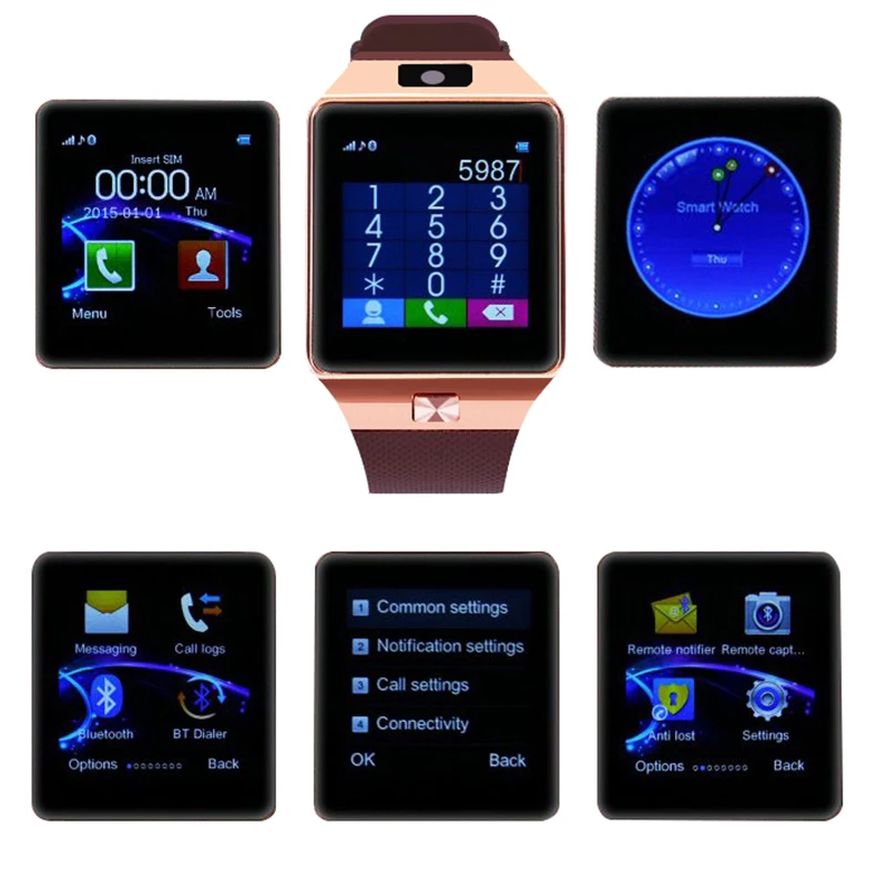 DZ09 Смарт-часы Для мужчин женщин с Сенсорный экран Bluetooth Камера для Android IOS Фитнес