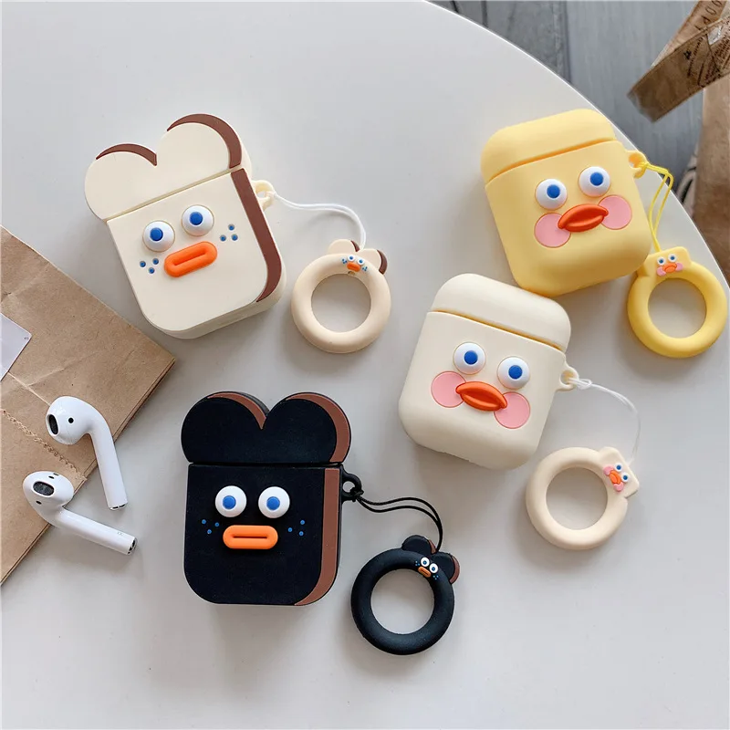 

Милый 3D мультфильм Bluetooth наушники чехол для Аксессуары для Airpods силиконовый защитный ремень Сумка-переноска с защитой от потери чехол для те...