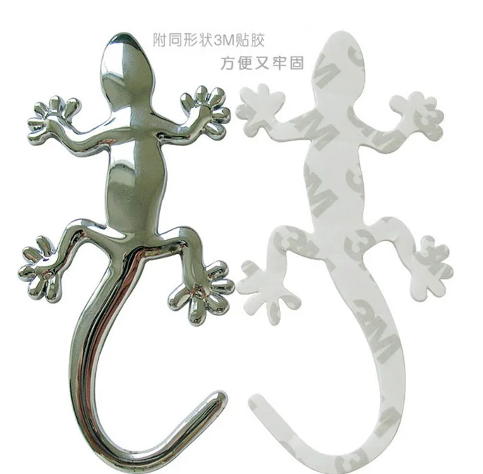 Серебристый Автомобиль тело палки Gecko Gecco Дом Ящерица Автомобиля 3D герба Знак