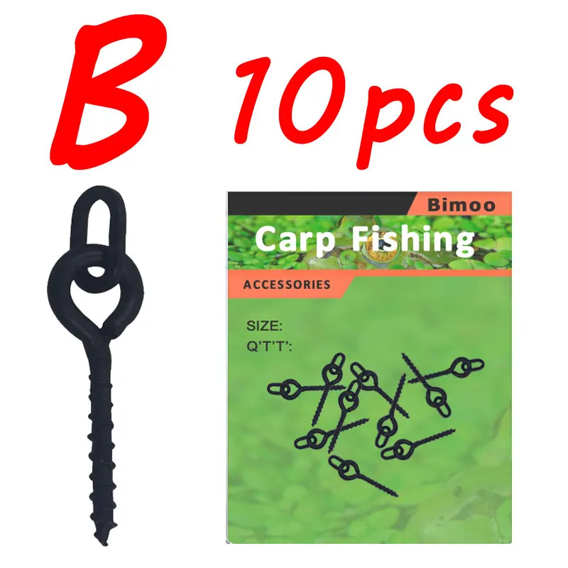model B 10pcs Bimoo 10 шт. аксессуары для ловли карпа винт для Бойла колышек с кольцом поворотный Chod Rig терминал снасти Приманка Держатель - Цвет: model B 10pcs