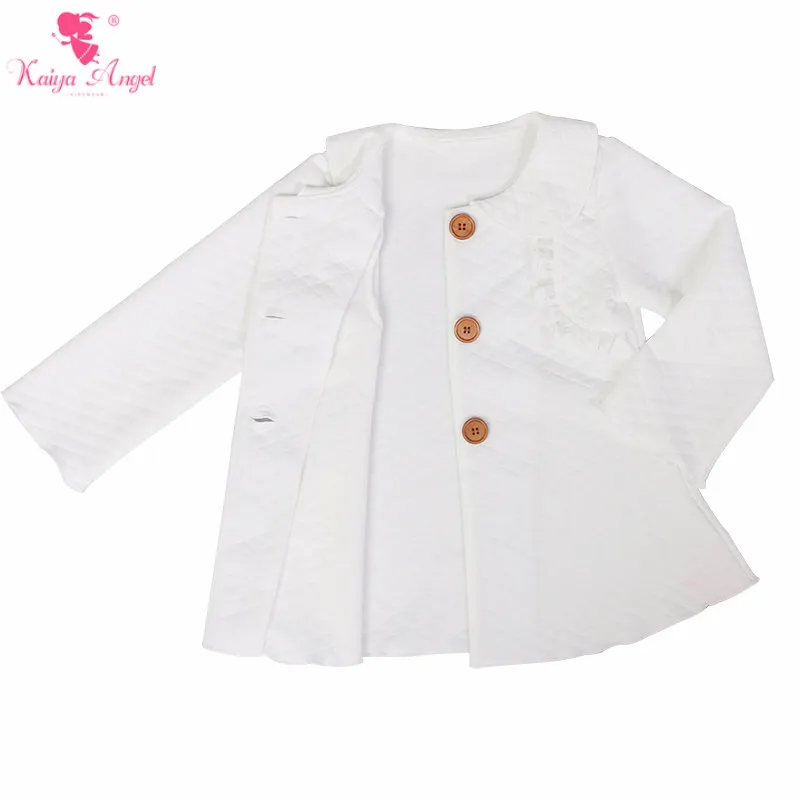 Kaiya Angel New Fashion Children's Spring Coat Autumn kids White Jackets Long Sleeve Lace Baby Clothes Toddler Girls Outerwear | Детская