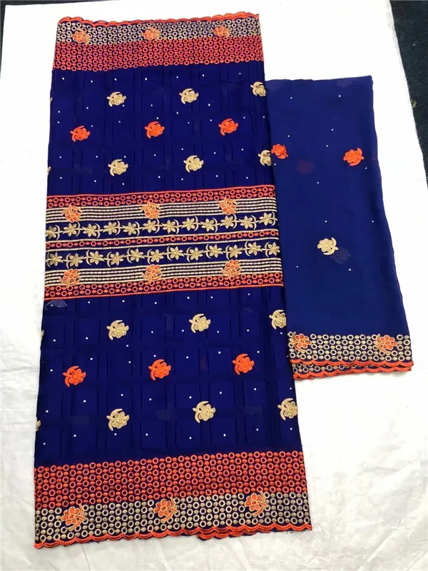 100% хлопок Ткань Цветы Вышивка со стразами для платья 5 + 2yds Швейцарский тюль