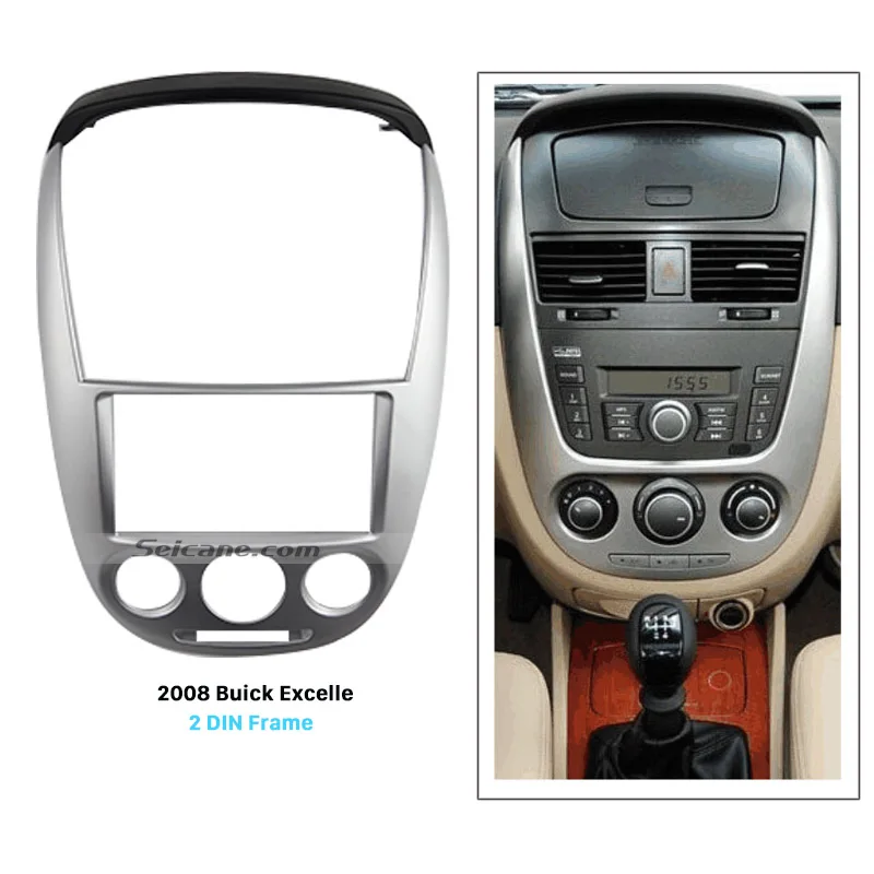 Seicane Серебряный двойной Дин радио фасции Для 2008 Buick Excelle Лицевая панель приборной панели комплект DVD рамка