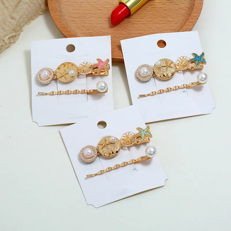 Заколки для волос с имитацией жемчуга морской звезды кокосового дерева 2