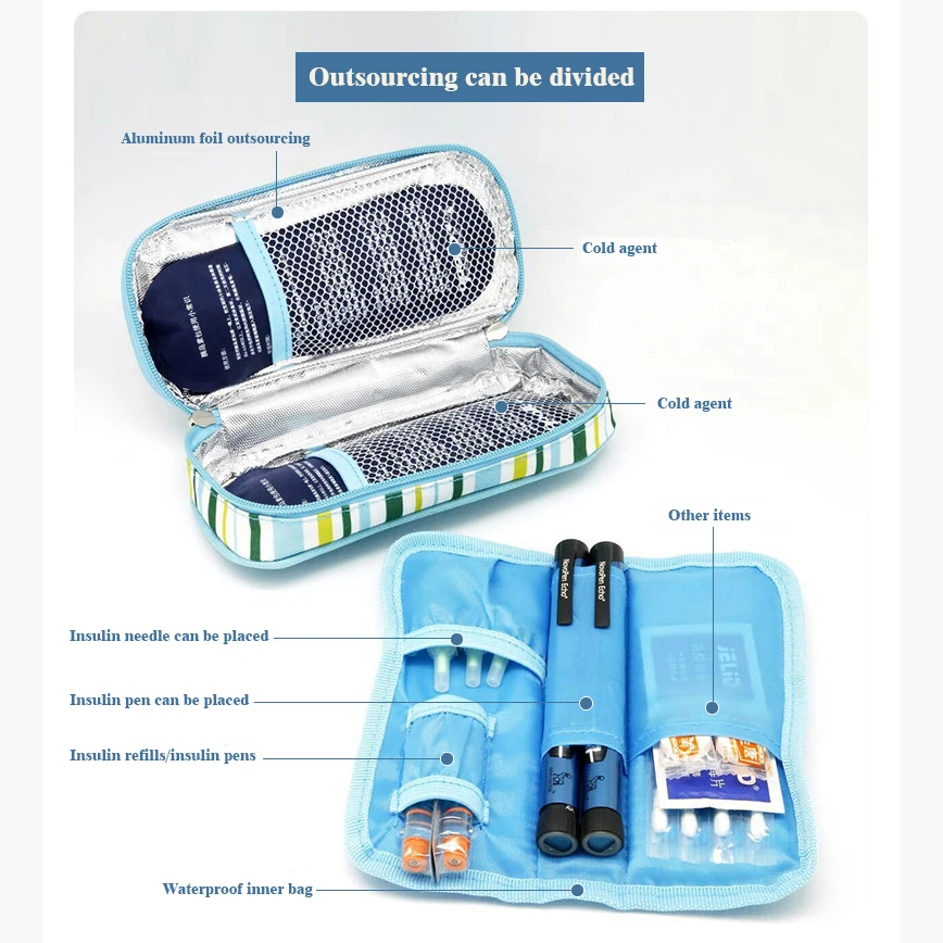 2018New Apollo инсулина сумка Алюминий Фольга пакет со льдом для Портативный