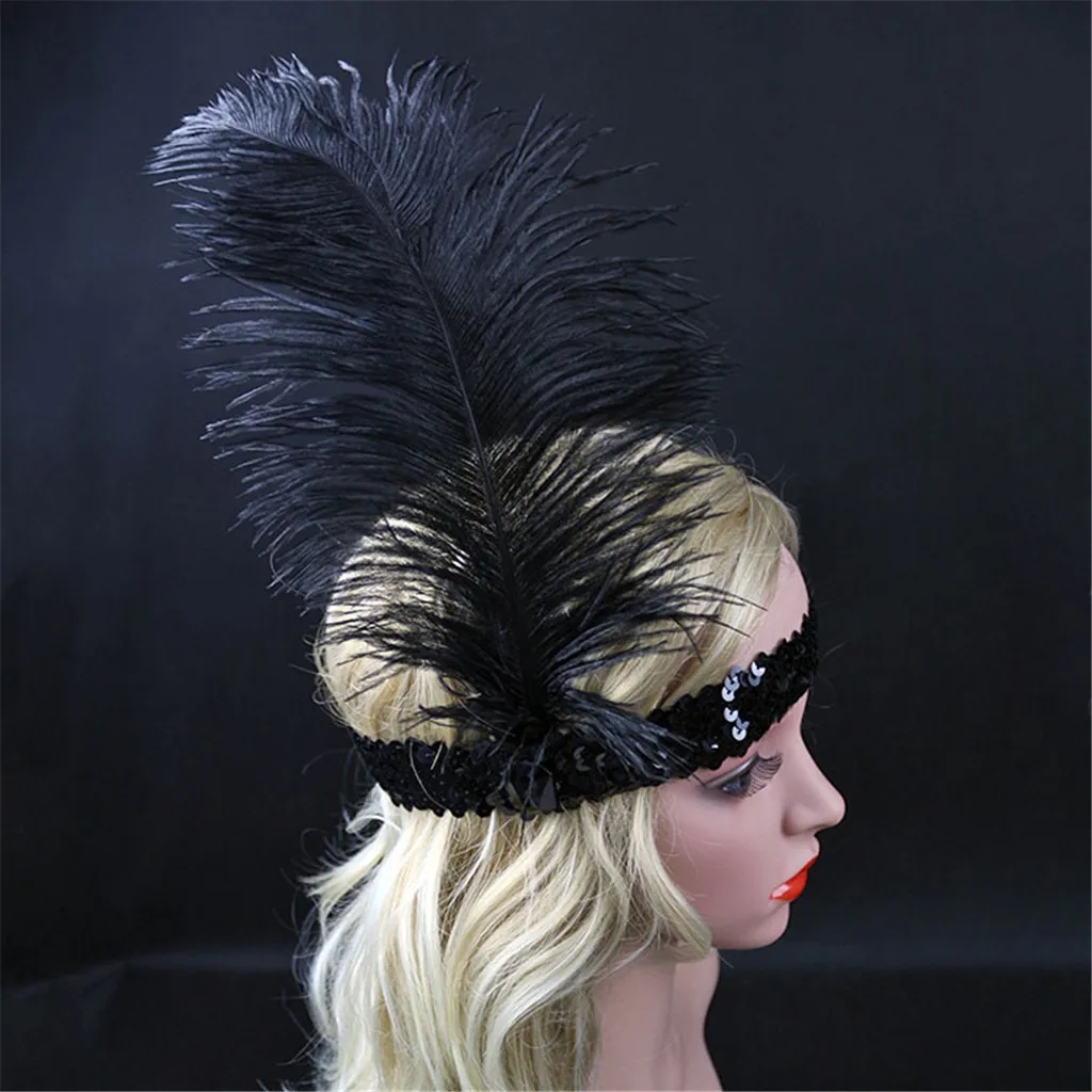 Головной убор мягкая перьевая Flapper головная повязка Great Gatsby Удобный головной