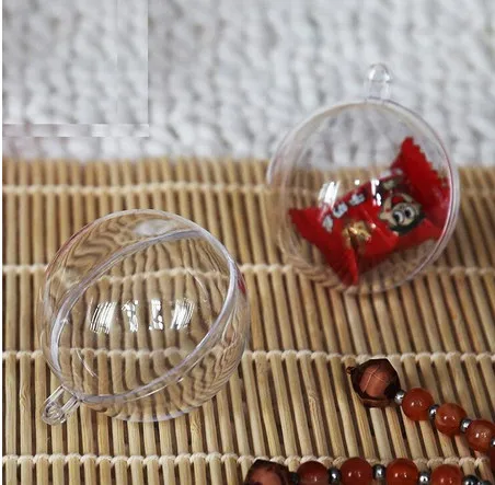 Пластиковый пустотелый шар для макарон диаметром 5 см Декоративная Прозрачная