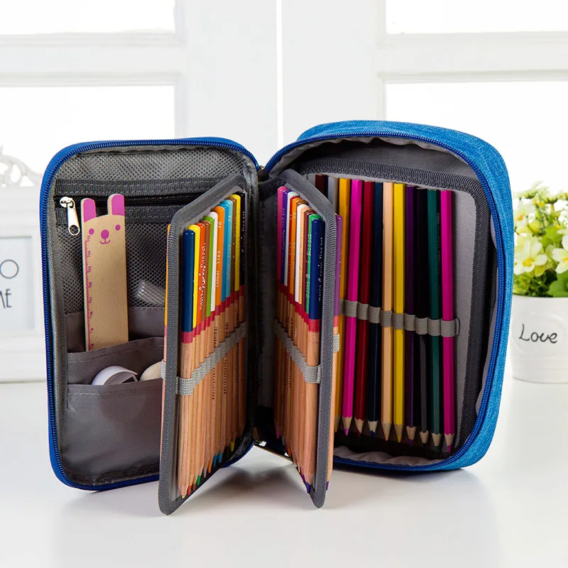 Большой пенал из ткани Оксфорд с 72 отверстиями для карандашей|pencil case|astuccio scuolapencil