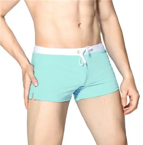 Cyan Мужские плавки Maillot De Bain, мужские плавки, плавки, боксеры, трусы, пляжные шорты, пляжные шорты для мужчин - Цвет: Cyan