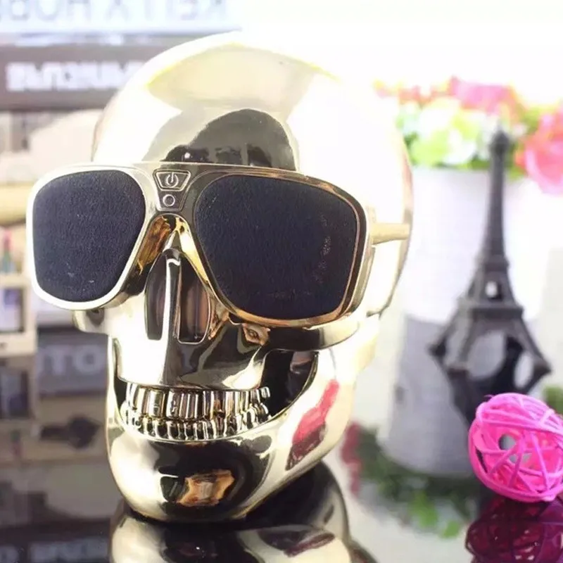 Пластиковый металлический череп форма беспроводной Bluetooth динамик