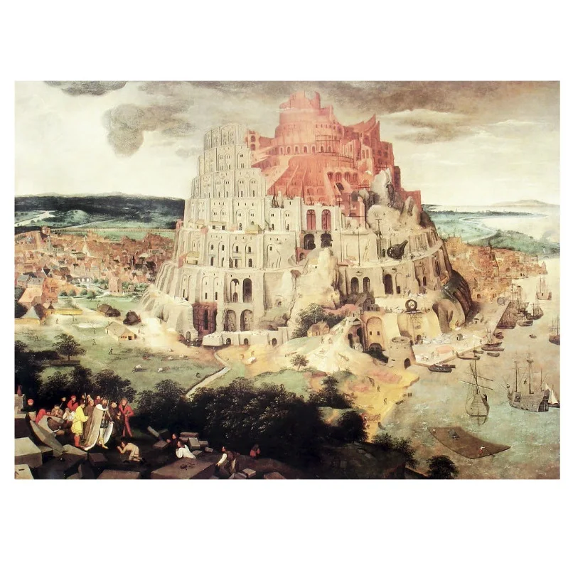 Развивающие игрушки Старый мастер картина маслом головоломка башня Вавилона 1000