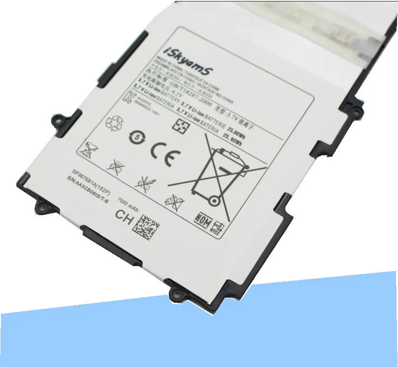 ISkyamS 5 шт. 7000 мА/ч SP3676B1A(1S2P) запасная батарея для Samsung Galaxy Tablet Tab 2 Note 10 1 P5100 P5110 P7500 P7510