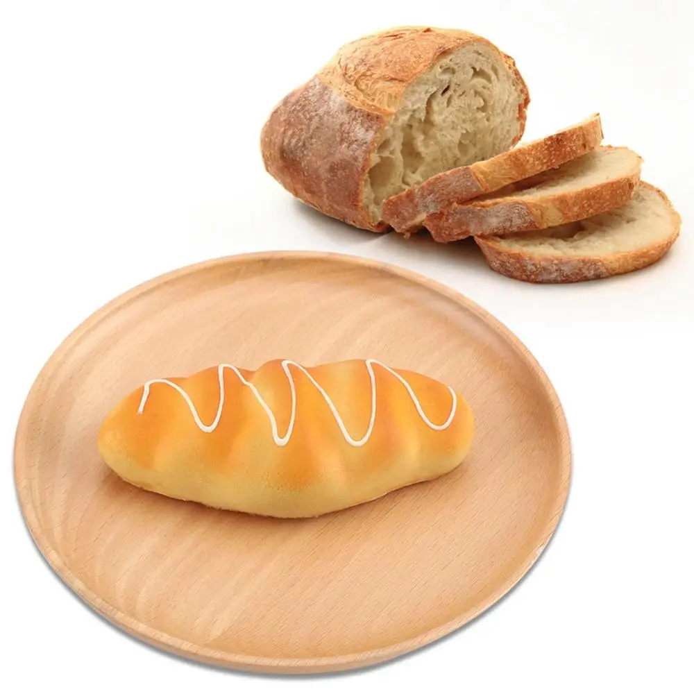 Экологичная круглая тарелка из бука фруктовая закуска сладости десертная для