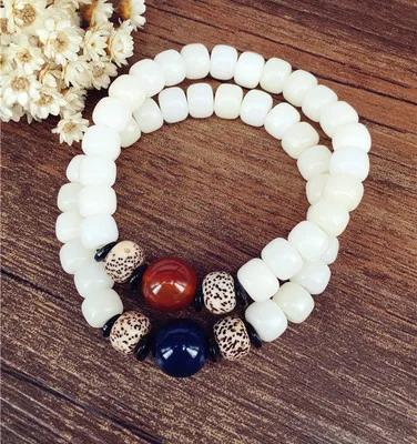 Буддийские бусины браслеты из натурального камня с семенами Bodhi подвесками