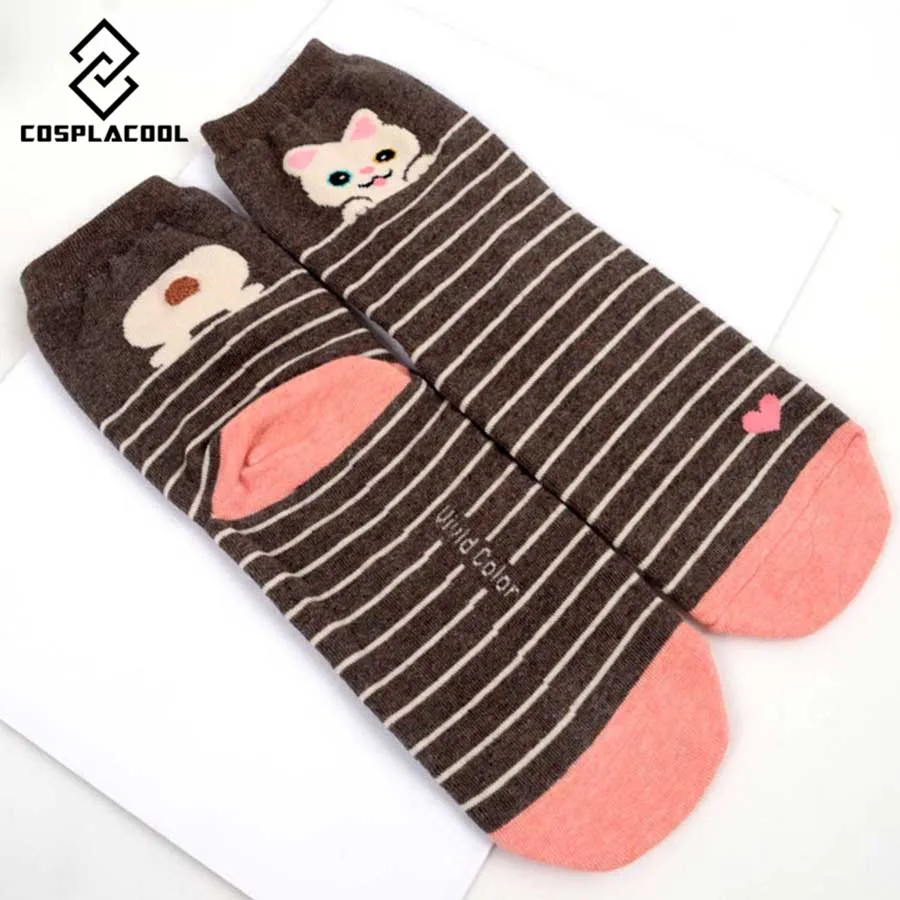[Cospacool] забавные Женские носочки harajuku милые животные любовь носки calcetines mujer