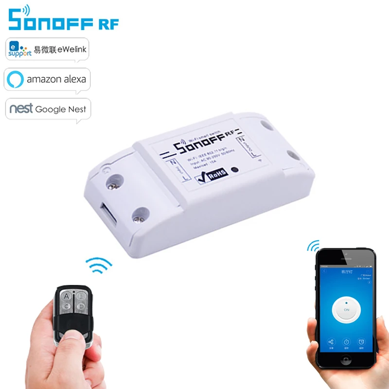 ITEAD sonoff rf Умные ПДУ 433 мГц AC90 250V 10A Wi Fi модуль коммутатора для легких Умный дом