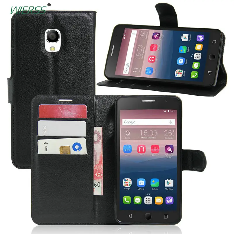 Кожаный чехол-бумажник с откидной крышкой для Alcatel OneTouch One Touch Pop Star 3g OT 5022 5022D 5 &quot
