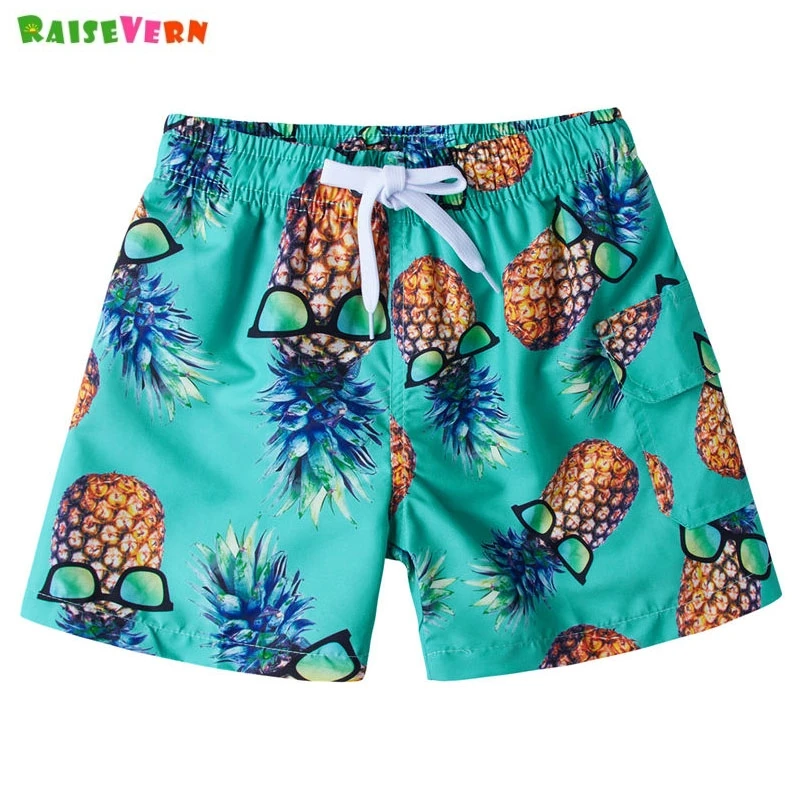 Гавайские пляжные шорты с принтом ананаса детские летние эластичной резинкой на