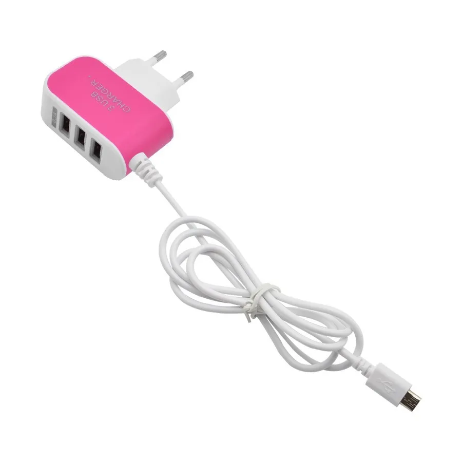 3.1A 3 порта USB зарядное устройство настенное Путешествия AC адаптер питания с 1 м