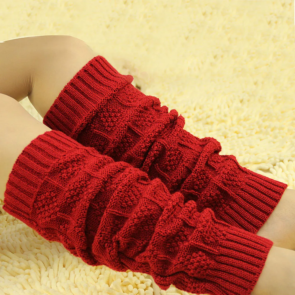 Зимние вязаные гетры для ботинок женские до бедра девочек модные манжеты носки