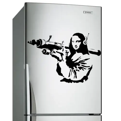Бэнкси виниловая наклейка на стену Mona Lisa Rocket Launcher, Davinci Art Наклейка в стиле граффити Z218