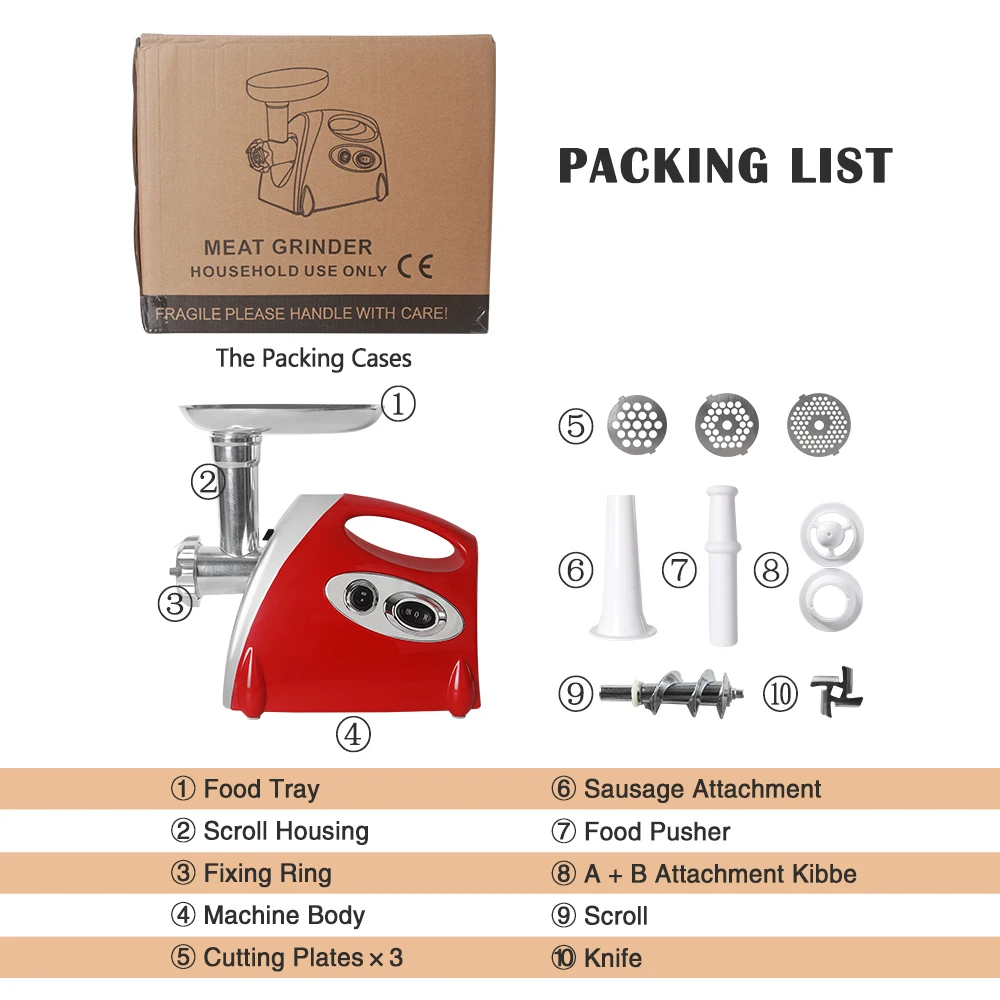 ITOP 800 Вт электрическая мясорубка измельчитель еды Мясорубка колбасные стапперы