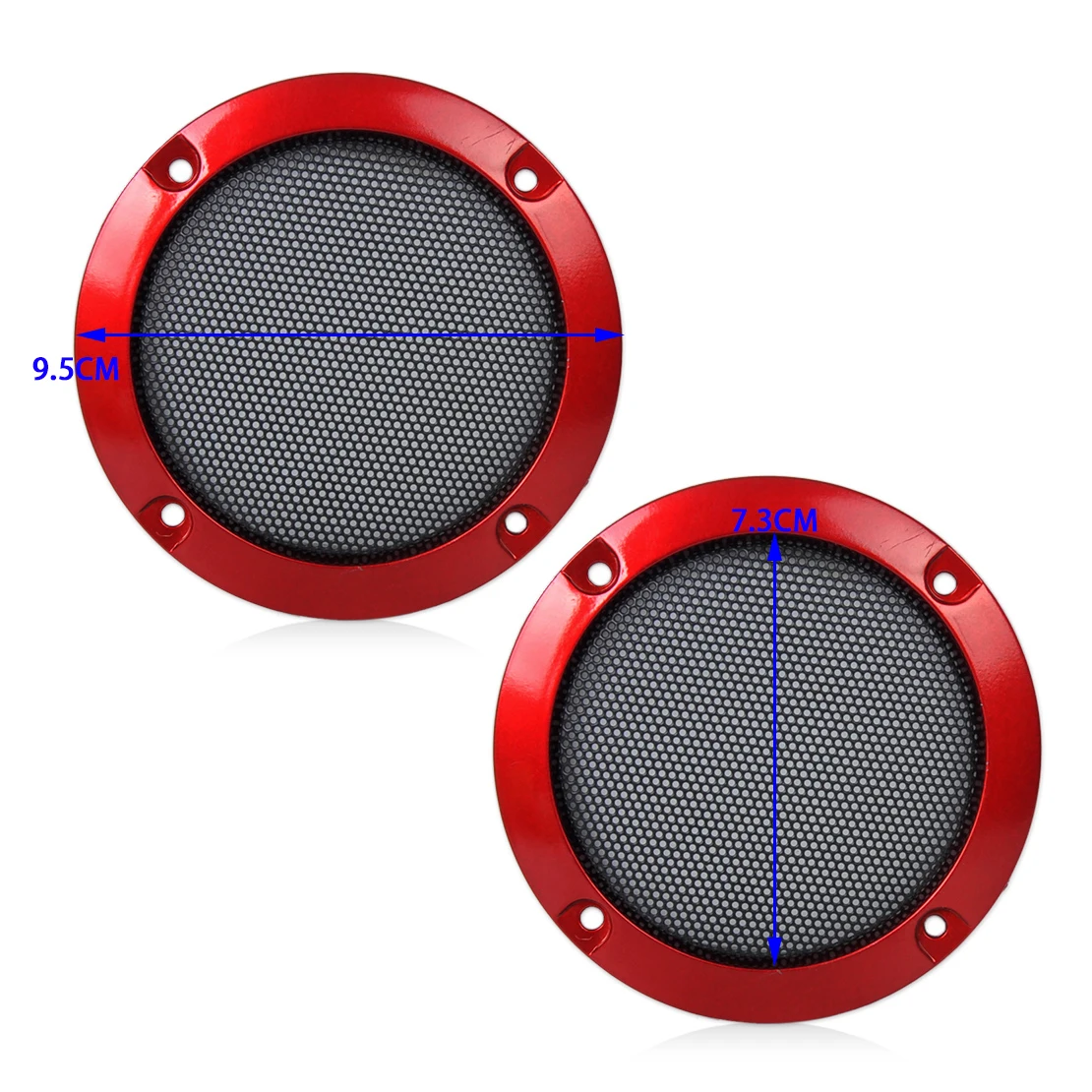 DWCX 2 шт. сделай сам ABS красный 3 "защитный круг для украшения динамика с черной