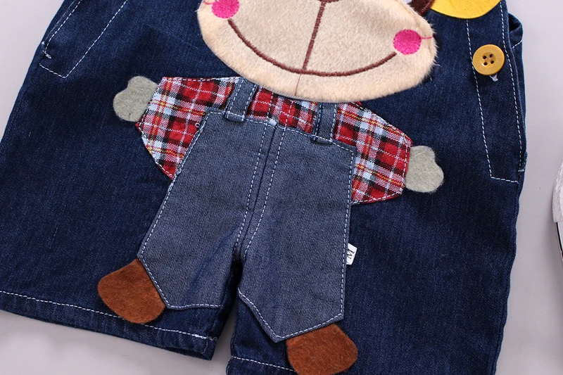 

DIIMUU Chidlren Clothing Boys Girls Overalls Cartoon Jumpsuits Toddler Baby Clothes Shorts Denim Pants Bottoms For 1-3Years