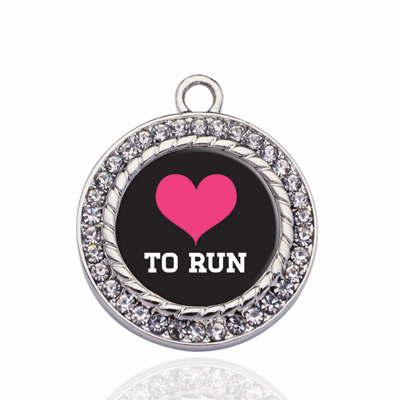 Очаровательные Подвески в виде сердца с надписью Love To Run|Шармы| |