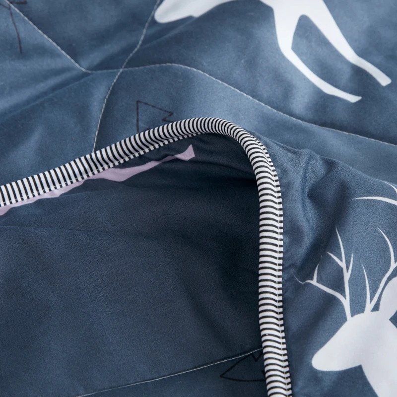 Детское стеганое одеяло с рисунком Elks голубое покрывало королевского размера