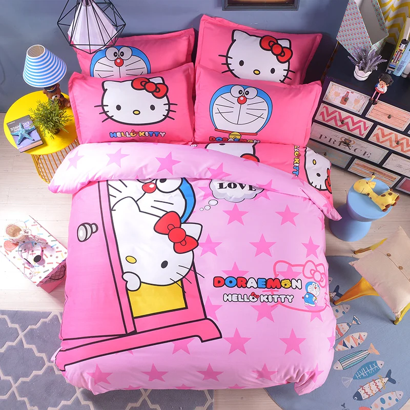 3/4 шт. рисунок Hello Kitty мультфильм Постельное белье Одежда для девочек пододеяльник