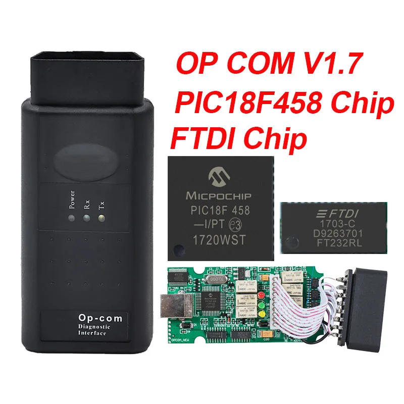 Диагностический кабель OP COM OPCOM V1.70 V1.78 PIC18F458 Chip FTDI для OPEL| |