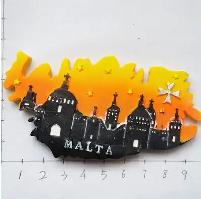 3D магниты на холодильник ручная роспись панорамный вид карта Мальты магнитные